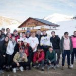 ski weekend trip group photo